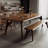Nut-brown Rectangular Solid Wood Dining Table-1254118975