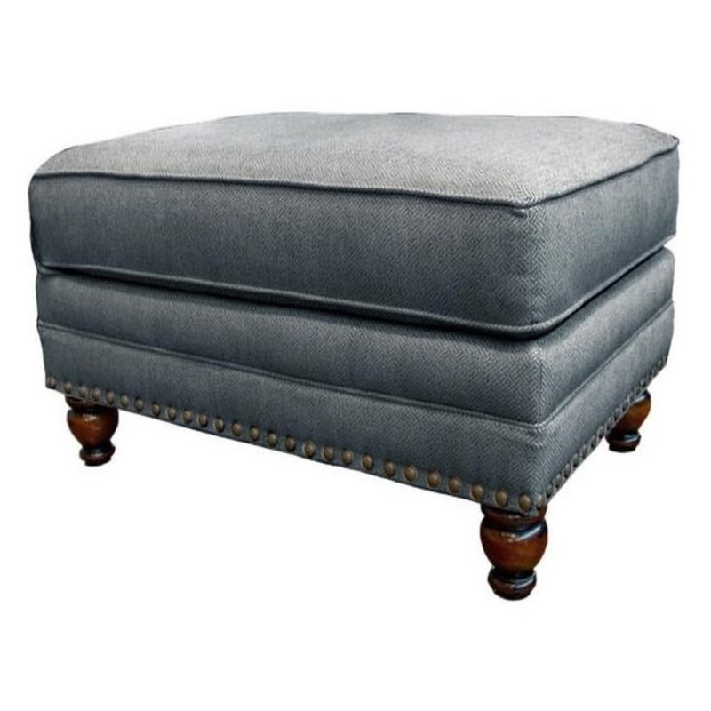 Freda Upholstered Ottoman, Charcoal