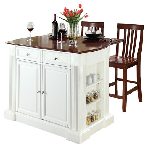 Three Posts™ Diamondback Solid Wood Kitchen Island Set & Reviews | Wayfair