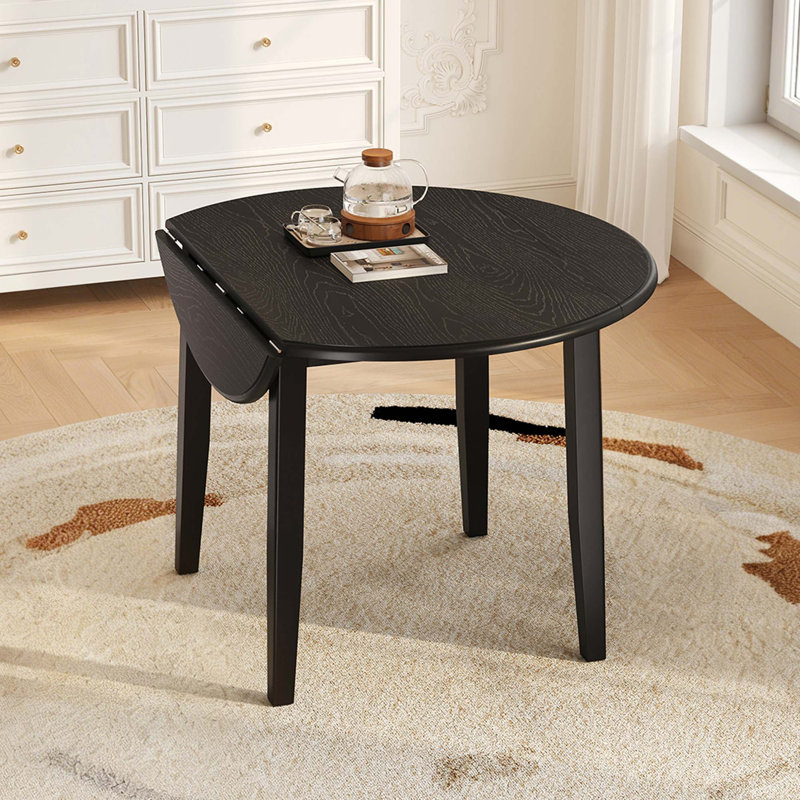 Table de salle à manger extensible peu encombrante pour petits appartements, Noir