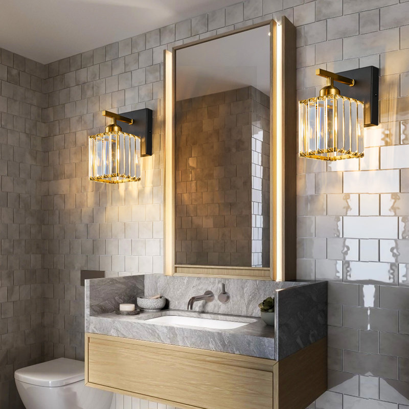 Arriel 2 - Pack Dimmable Bath Sconce, Black Gold