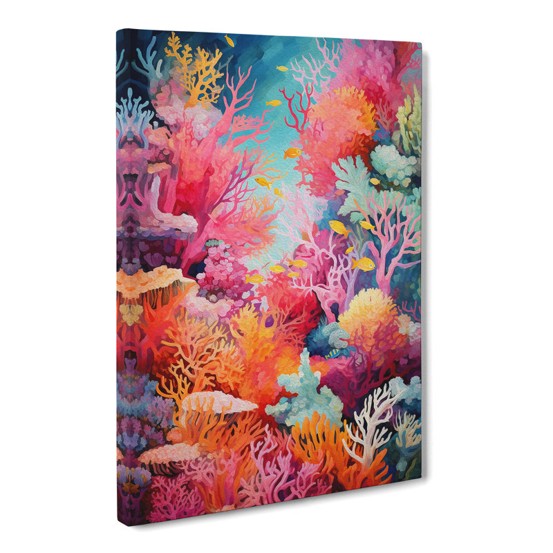 Coral Expressionism Art - Wrapped Canvas, 76cm H x 50cm W x 3cm D