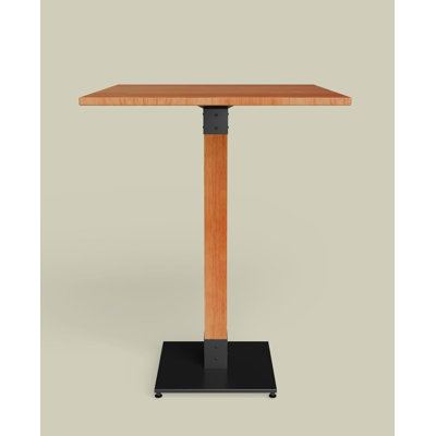 Square Bar Table, Commercial Grade Restaurant Pub High Tables, 36x 36 x 40.5 in, Metal Base, Anti-Slip Pads, Dining Bistro Desk for Home Kitchen Cafe, German Beech Wood