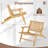4PCS Teak Wood Outdoor Reclining Chair w/ Comfortable Backrest & Armrests