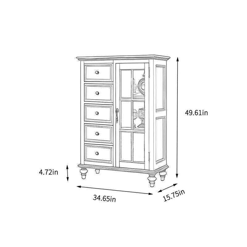 Armoire de rangement de salon rétro