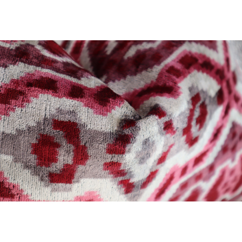 Velvet Rectangular Pillow Cover & Insert, Brown/Red Geometric 1