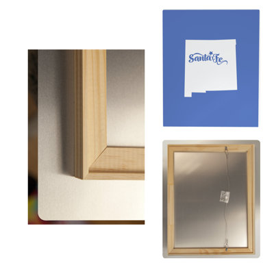 Home Sweet Santa Fe — New Mexico State Silhouette — Portrait Metal Wall Art