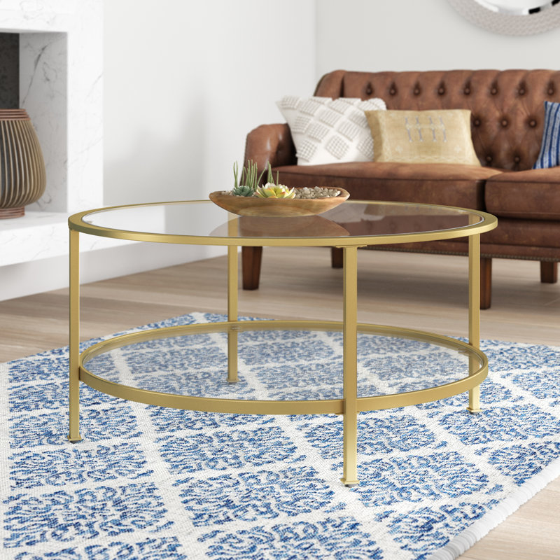 Table basse à 4 pieds avec rangement Eiffe, Or