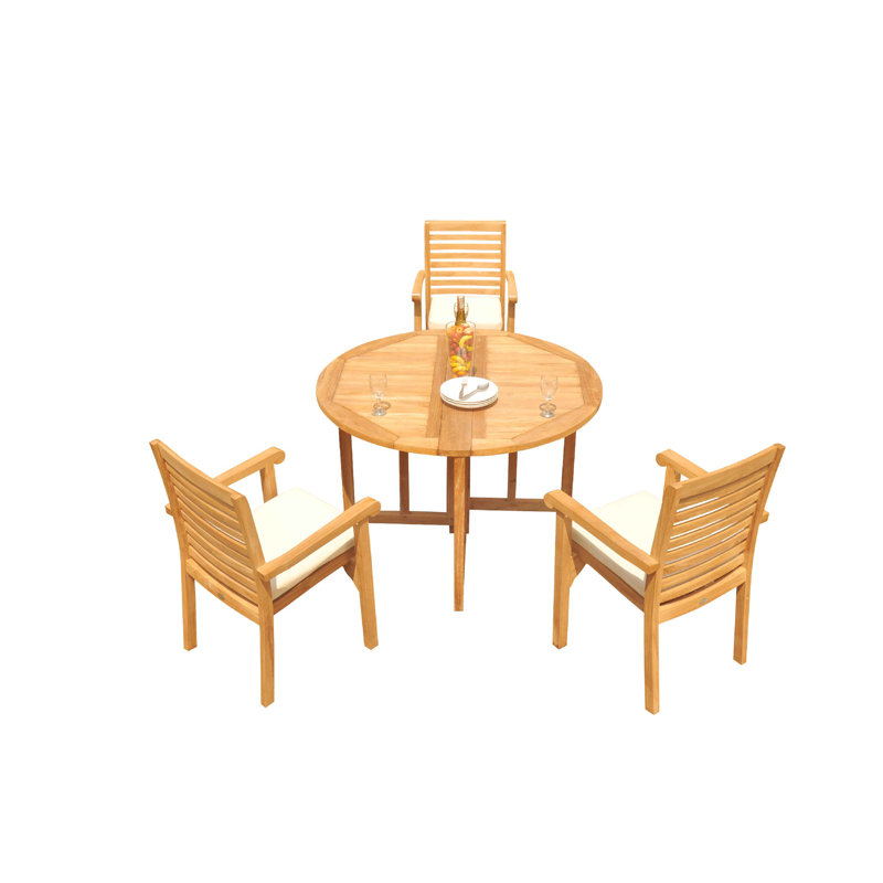 Hari Outdoor 4 - Piece Teak Dining Set
