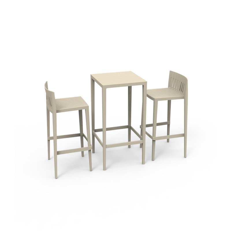 Ensemble de salle à manger à hauteur de comptoir 2 personnes Spirz, Écru, H 38,25 po x L 19,75 po x l 18,25 po