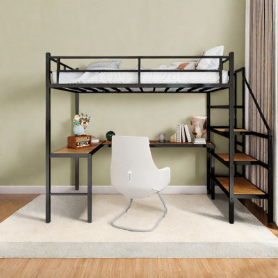 Space-saving Loft Beds With Large Storage, Durable Metal Frame, Modern Design For Compact Rooms