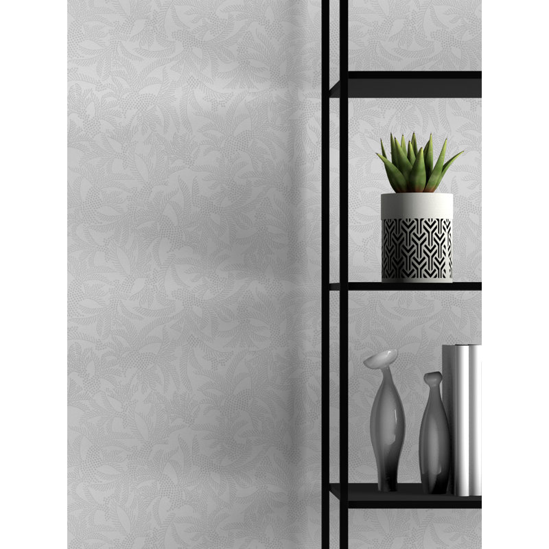 Yuki Osada Floral Wallpaper Double Roll, Gray