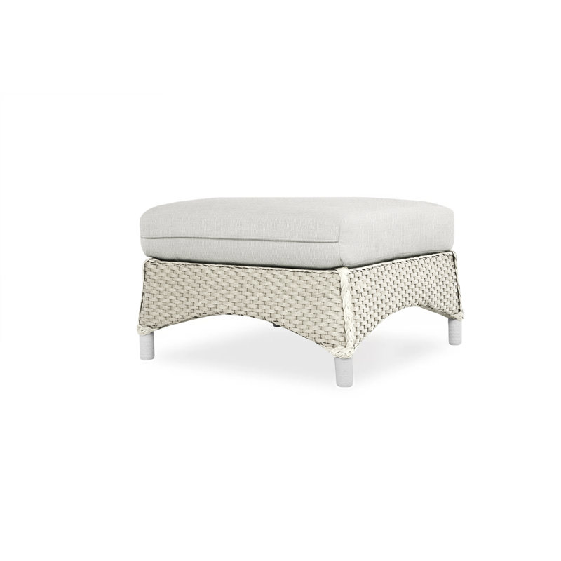Mandalay Outdoor Ottoman, Rumba Straw, Linen