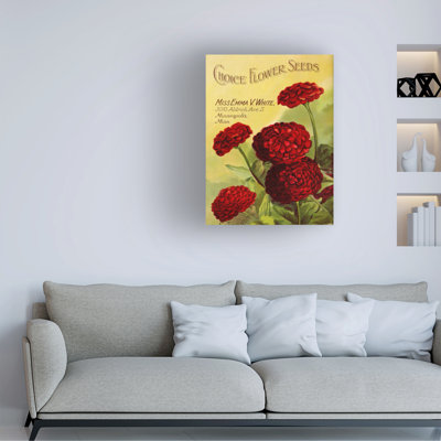 Floral, fleurs rouges, 1919, impression sur toile