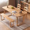 Burlywood Rectangular Solid Wood Dining Table