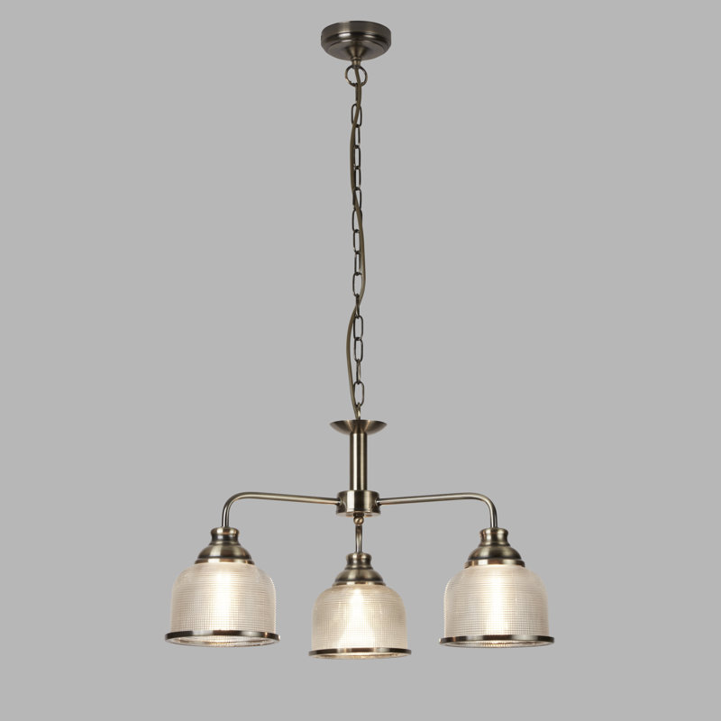 Georgetown Candle Style Chandelier, Antique Brass, 56cm W