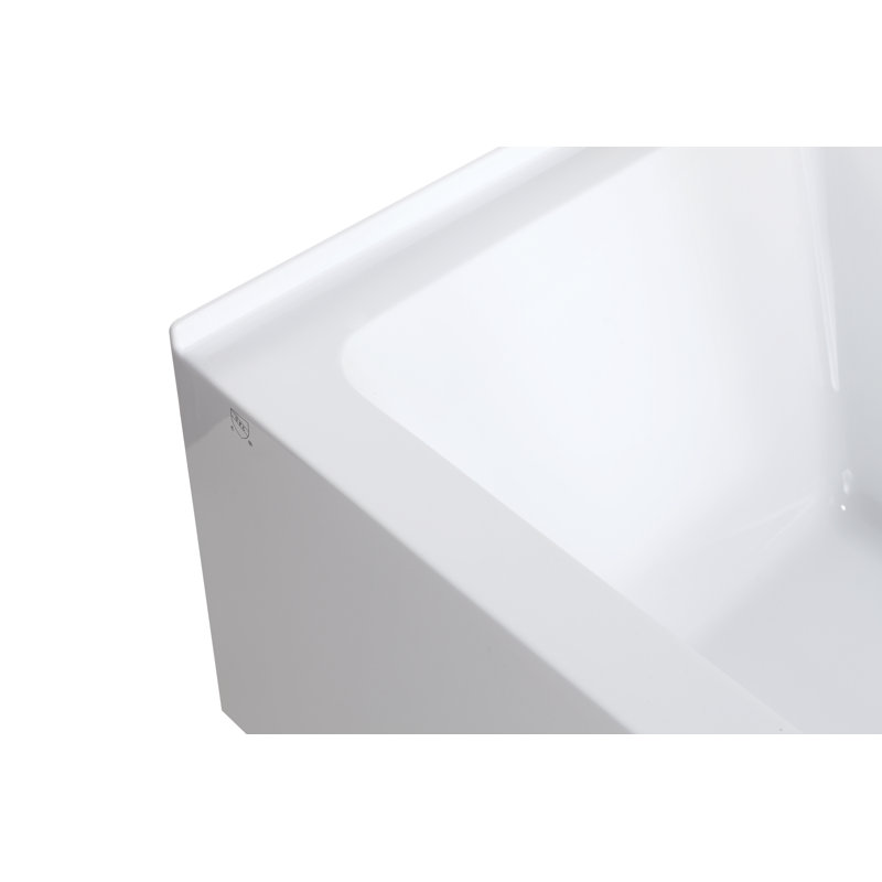 Condris Opal 60"x32" Acrylic Alcove Soaking Tub – Drain-Ready Left or Right, Anti-Slip, White, Right