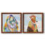 Groovy Bunny and Sky - Ensemble de 2 peintures sur toile encadrées-243419631-243419628