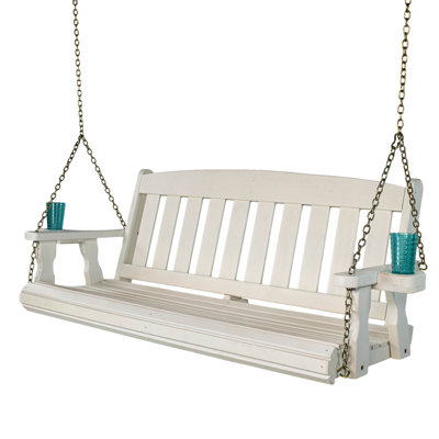 Balancelle de véranda de 800 lb avec chaînes suspendues et porte-gobelets Amish Casual