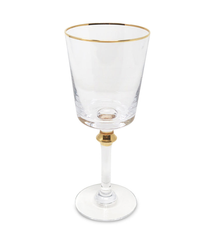 6 Pc Water Glasses with Gold