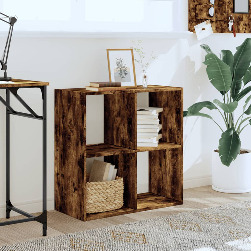 Selven 68.5cm H x 68.5cm W Bookcase, Smoked Oak
