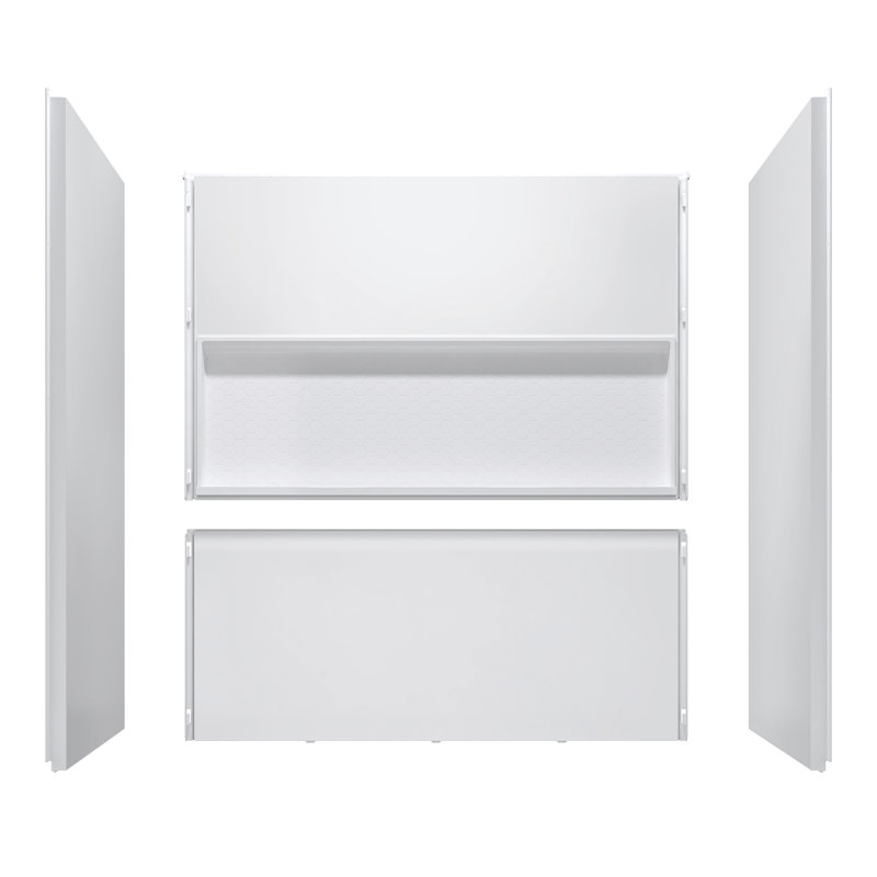 60" x 32" Direct-to-Stud Tub Surround Wall Panels with Built-In Niche – Perfect for Alcove Tubs, Tub Not Included