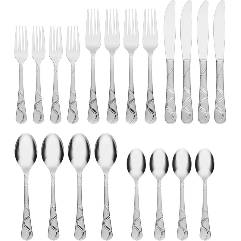 Cambridge 174720CSLG12DS Felicity Sand 18/0 Stainless Steel 20 Pcs Flatware Set