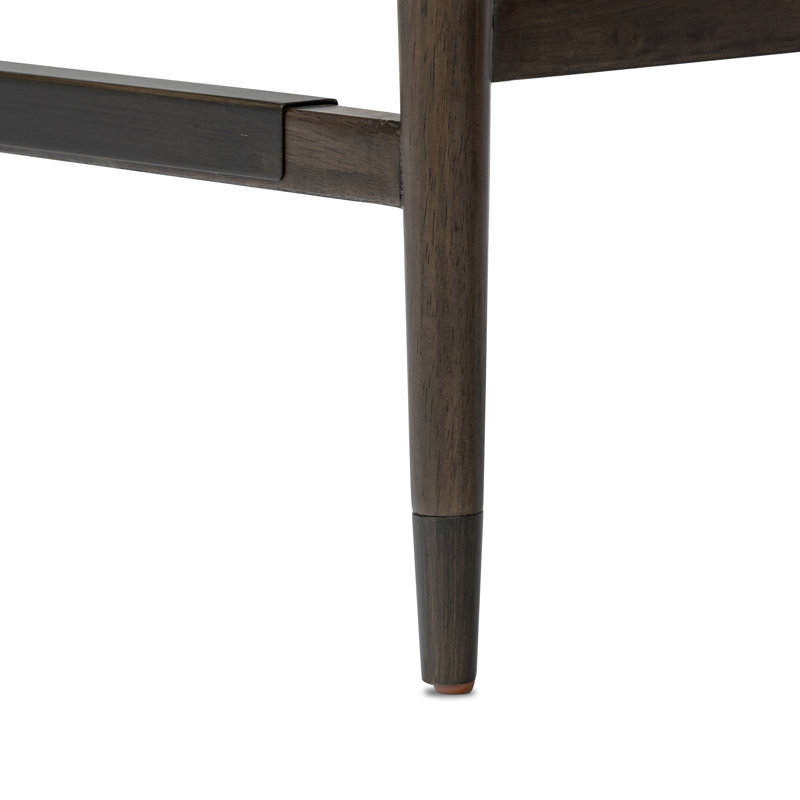 Waldon Stool, Counter Stool (27.68" Seat Height), Altair Sienna/Polyester, Drifted Oak/Brushed Brass
