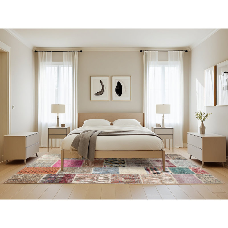 Tapis gris/beige/brun contemporain, Rectangle 5 pi x 8 pi