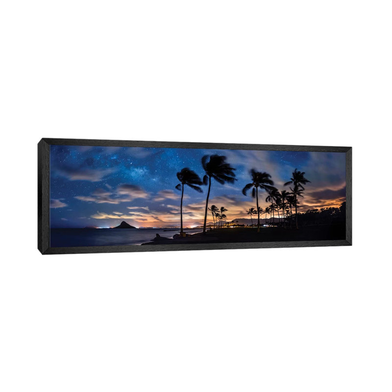Mokolii Stars by Sean Davey - Panoramic Print on Canvas, 40.64cm H x 121.92cm W x 3.81cm D, Black Floater Framed