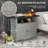 Wicker Storage Cabinet, Outdoor Buffet Cabinet, Grey-107382607