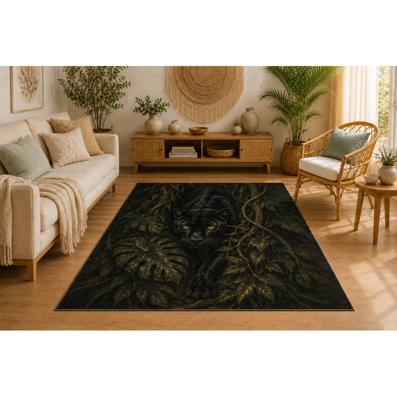 Tapis de jungle noir Panther