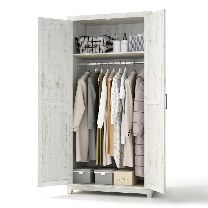 Armoire en bois manufacturé Chiara, Bouleau blanc