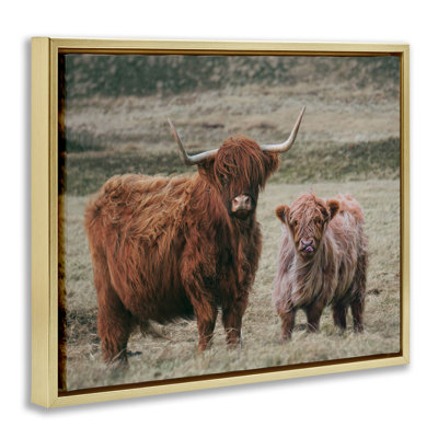 Cadre flottant maman et bébé vache, design par lettré et doublé