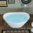 59" L x 29-1/8" W Luxury Contemporary Solid Surface Stone Resin Freestanding Bathtub in Matte White