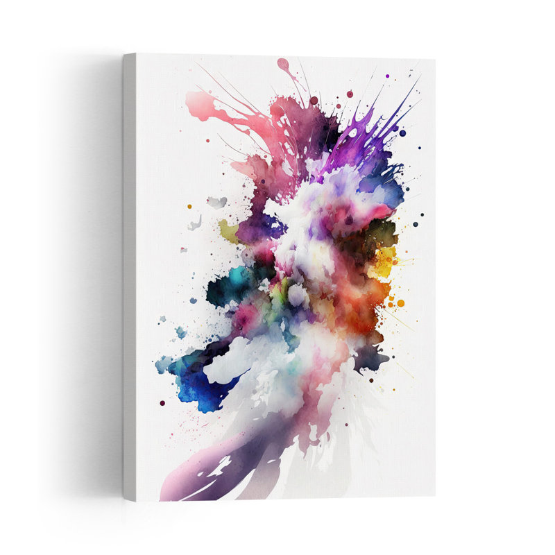 Abstract Color Explosion Abstract Contemporary Modern Violet Wall Art Print, 152.4cm H x 101.6cm W