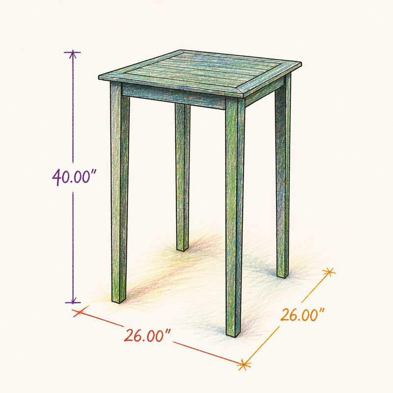 Table de bar d'extérieur en bois d'acacia minimaliste, Dark Grey