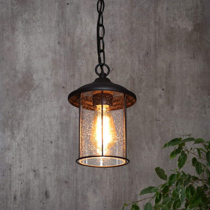 Luminaire suspendu d'extérieur moderne noir l 6,7 po Reynoldsville