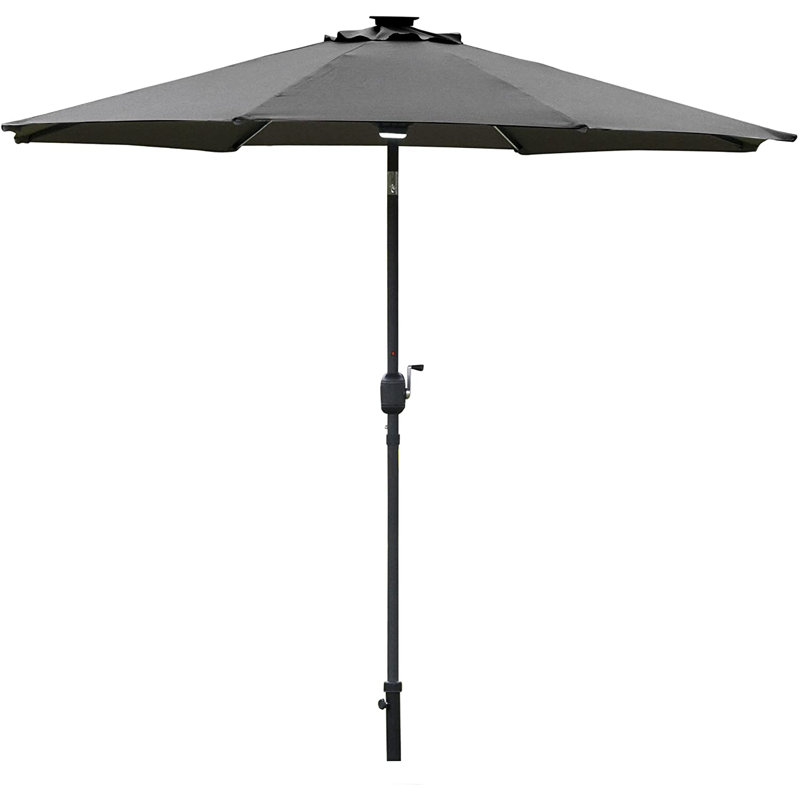 Yakhlef 270cm Lighted Tilt Market Parasol, Grey