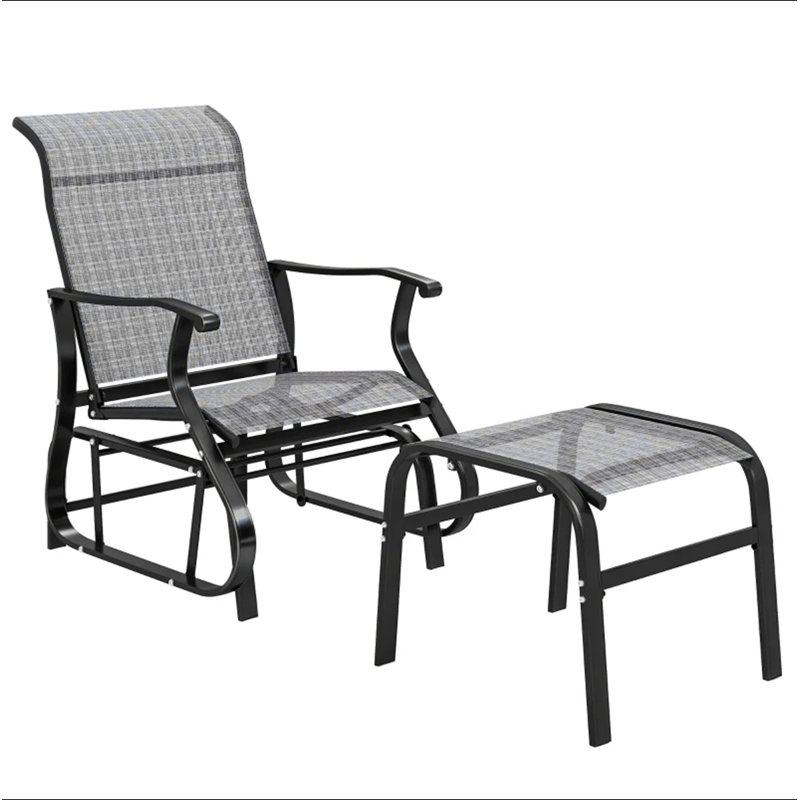 Fauteuil coulissant à haut dossier, fauteuil d'extérieur, Gris