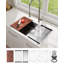 Évier de cuisine encastrable, cuisine en acier inoxydable 23 po x 18 po, évier simple à fixation sur le comptoir, station de travail moderne de calibre 16 avec accessoires pour bar, argent (robinet non inclus)