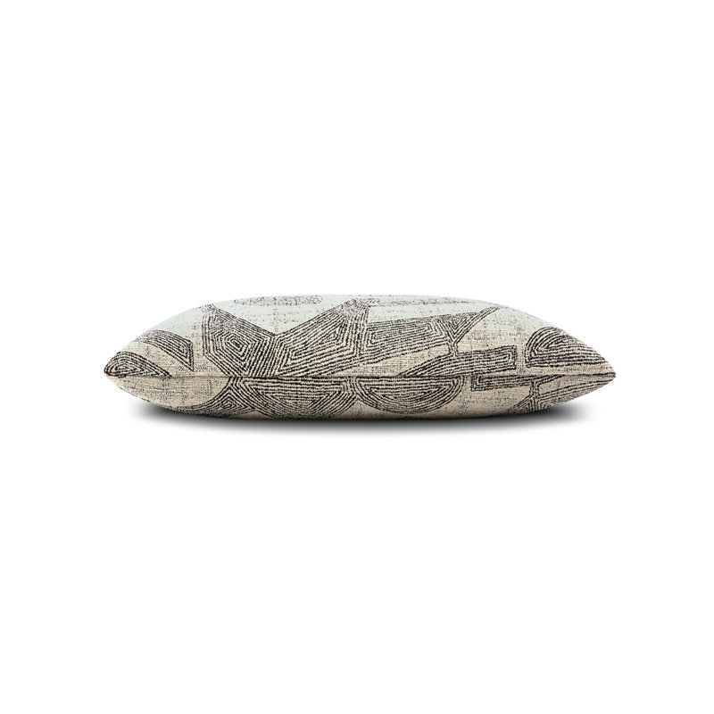 Influence Ebony Indoor & Outdoor Woven Accent Pillow, Faux Down, Gray/Beige