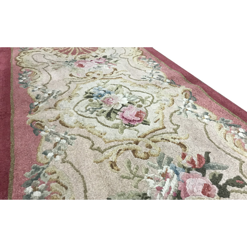 Hand-Knotted High-Quality Pink Area Rug