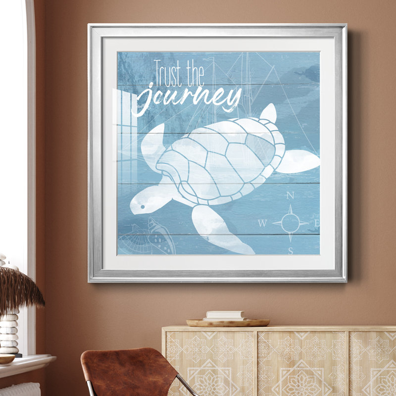 Trust the Journey - peinture encadrée, Encadrement argenté, H 30,5 po x l 30,5 po x P 1,5 po