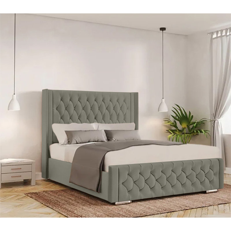 Athlene Upholstered Bed Frame, Single (3'), Asphalt