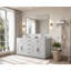 Ensemble de meuble-lavabo double 60 po avec plateau en pierre artificielle Arrthor-2144152649