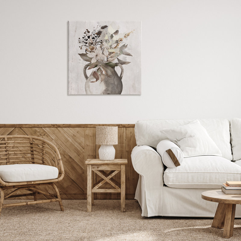 «Rustic Cottage Bouquet», art mural par Val Rhodes, H 30 po x l 30 po