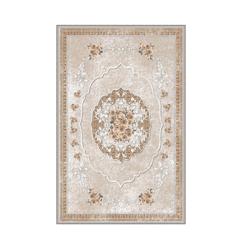 Stylish Woven Carpet, 5.2 x 7.5 Feet | 100% Polyester, 0.3 in Pile Height, Antibacterial, Non-Slip PVC Dot Underside | Machine Washable, 3D Digital Print | Perfect for Living Room, Bedroom & Home Décor