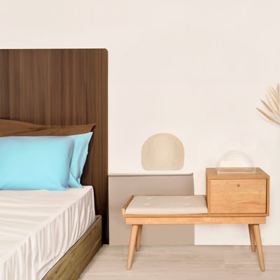 Banc de rangement en bois massif Hiliary