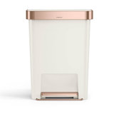 Simplehuman 45 Liter / 12 Gallon Rectangular Kitchen Step Trash Can with Soft-Close Lid, Plastic